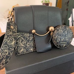 Strathberry Box Crescent Bag and Coin Purse